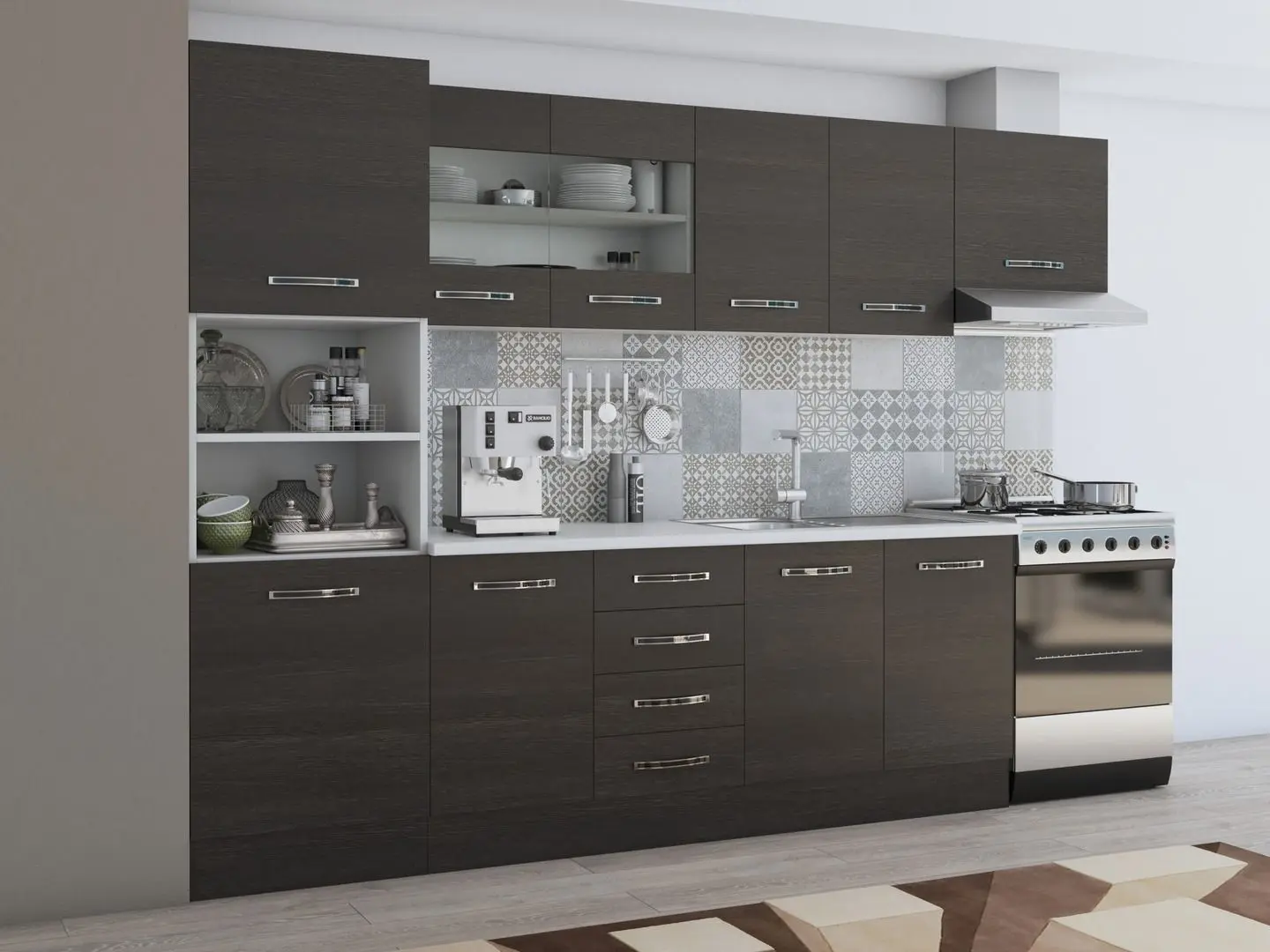 Кухня Ideal Mobila Karina 2.8м (Wenge/White) - 3