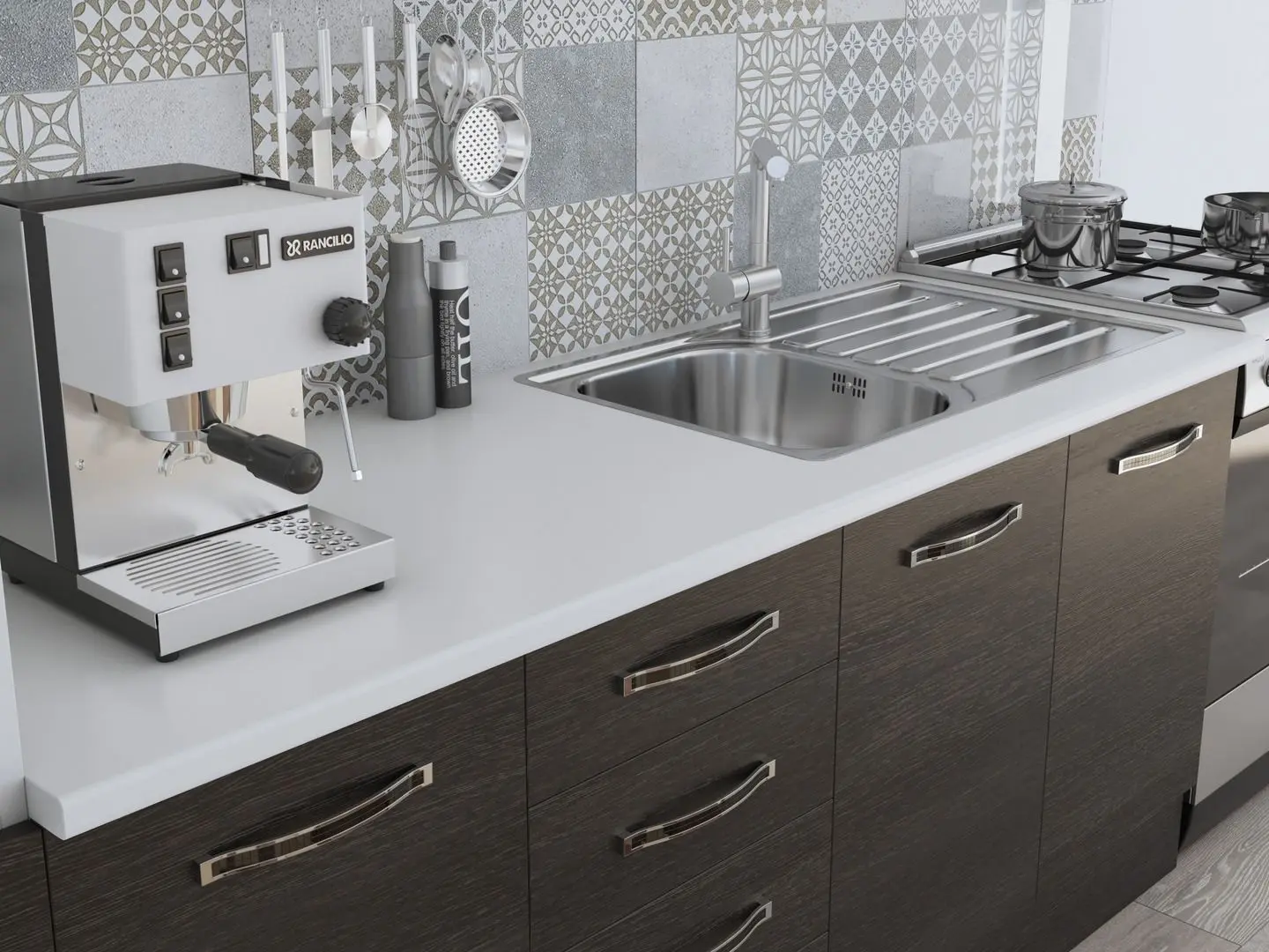 Кухня Ideal Mobila Karina 2.8м (Wenge/White) - 4