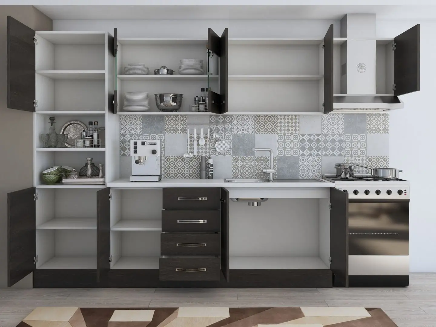 Кухня Ideal Mobila Karina 2.8м (Wenge/White) - 5