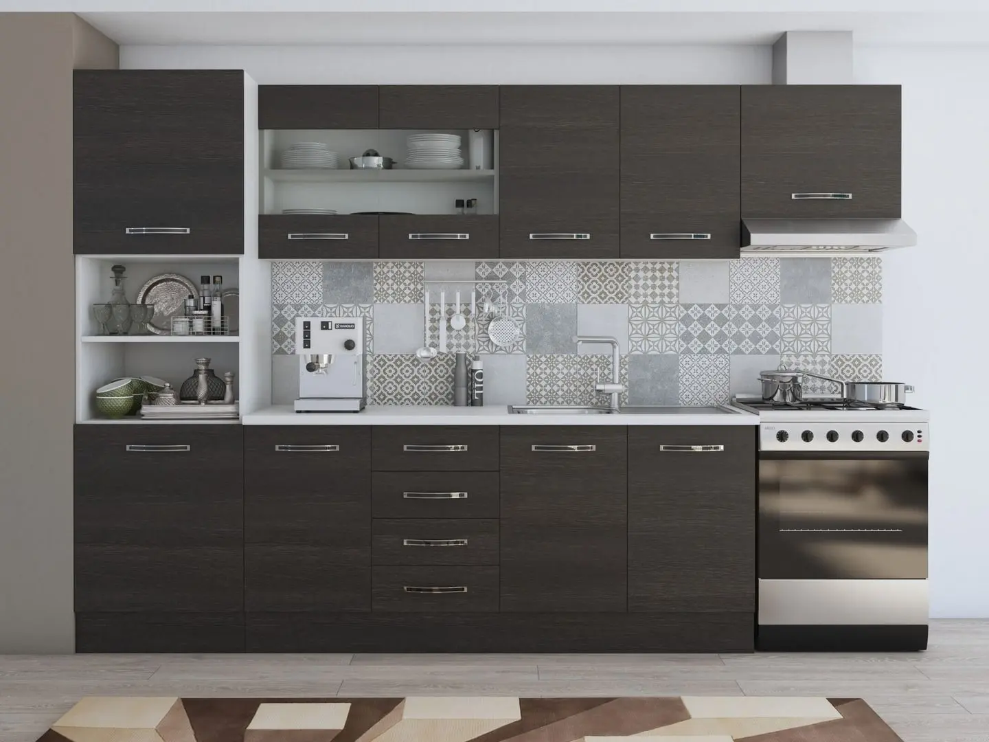 Кухня Ideal Mobila Karina 2.8м (Wenge/White)