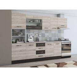Bucatarie Ideal Mobila Karina 46801 2.8m (Sonoma Oak/Wenge/White) Thumb