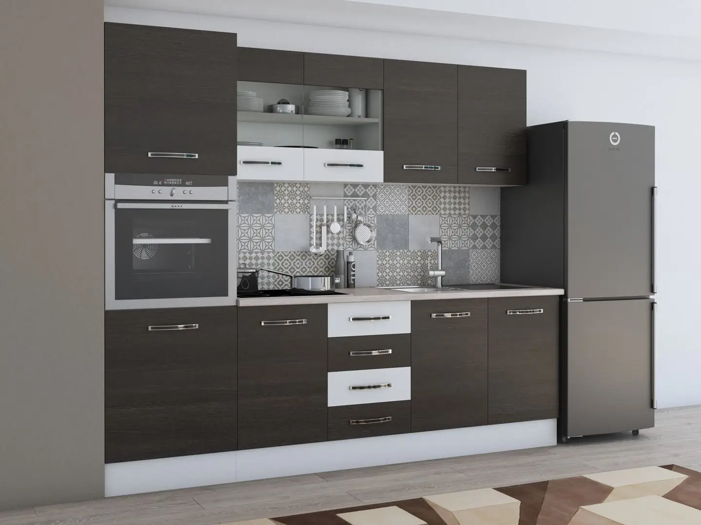 Кухня Ideal Mobila Karina C379 2.2м (Wenge/White) - 5