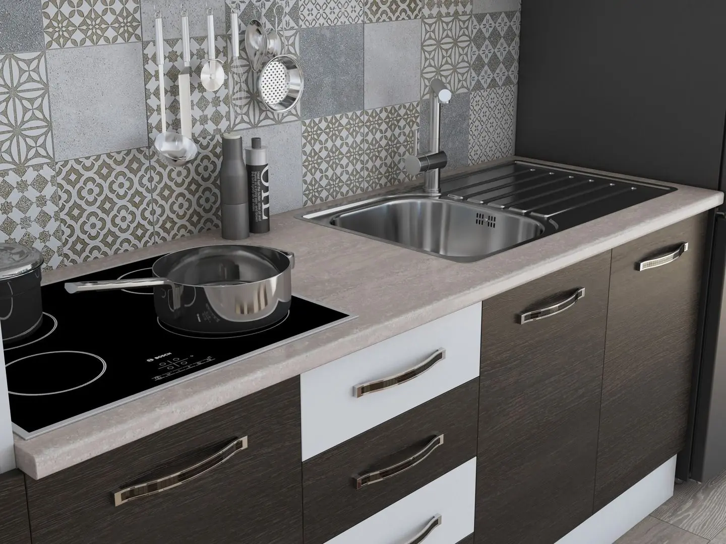 Кухня Ideal Mobila Karina C379 2.2м (Wenge/White) - 6