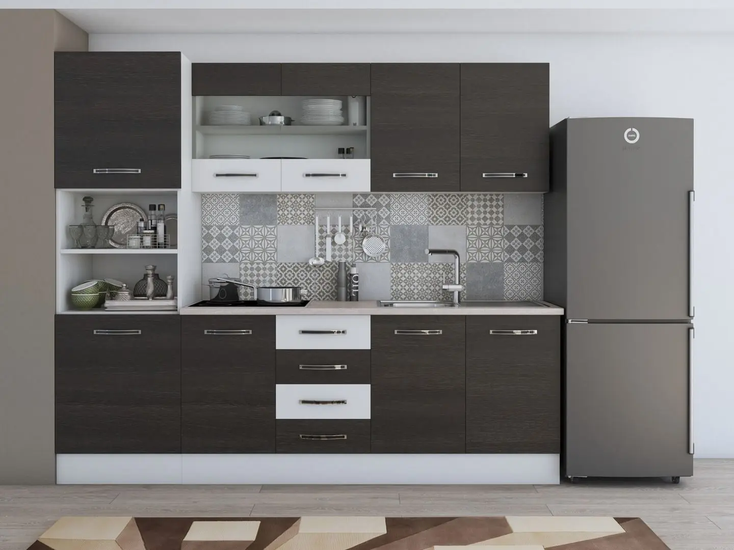 Кухня Ideal Mobila Karina C379 2.2м (Wenge/White)