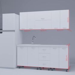 Bucatarie Ideal Mobila Lily 1.8m (White) Thumb