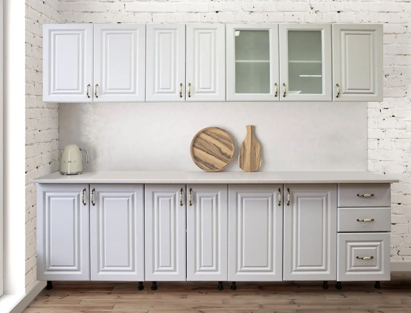 Bucatarie Ideal Mobila Liusa 2.6m (White)