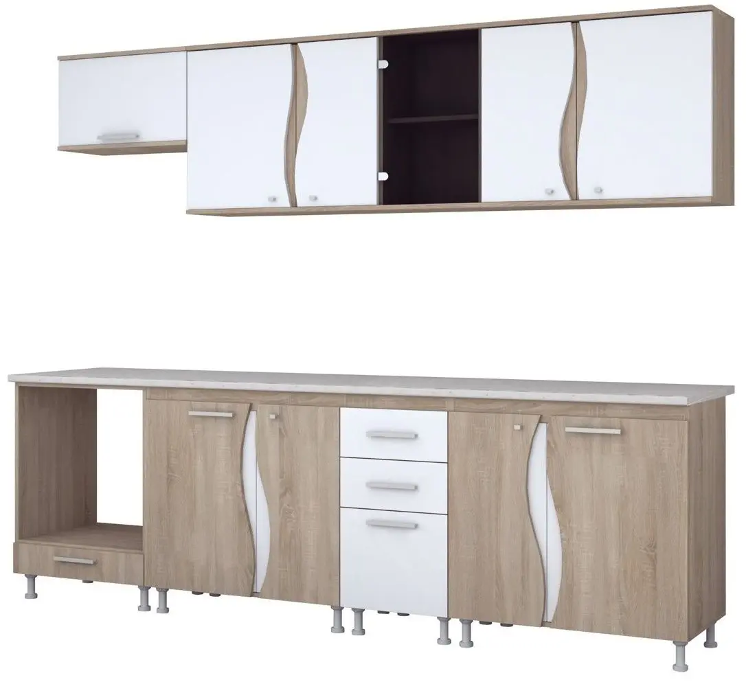 Bucatarie Ideal Mobila Lorena 2.6m (Sonoma Oak/White)