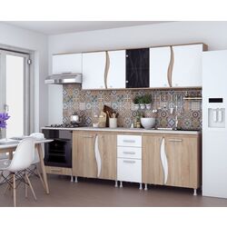 Bucatarie Ideal Mobila Lorena 2.6m (Sonoma Oak/White)