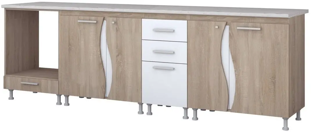 Bucatarie Ideal Mobila Lorena 2.6m (Sonoma Oak/White)