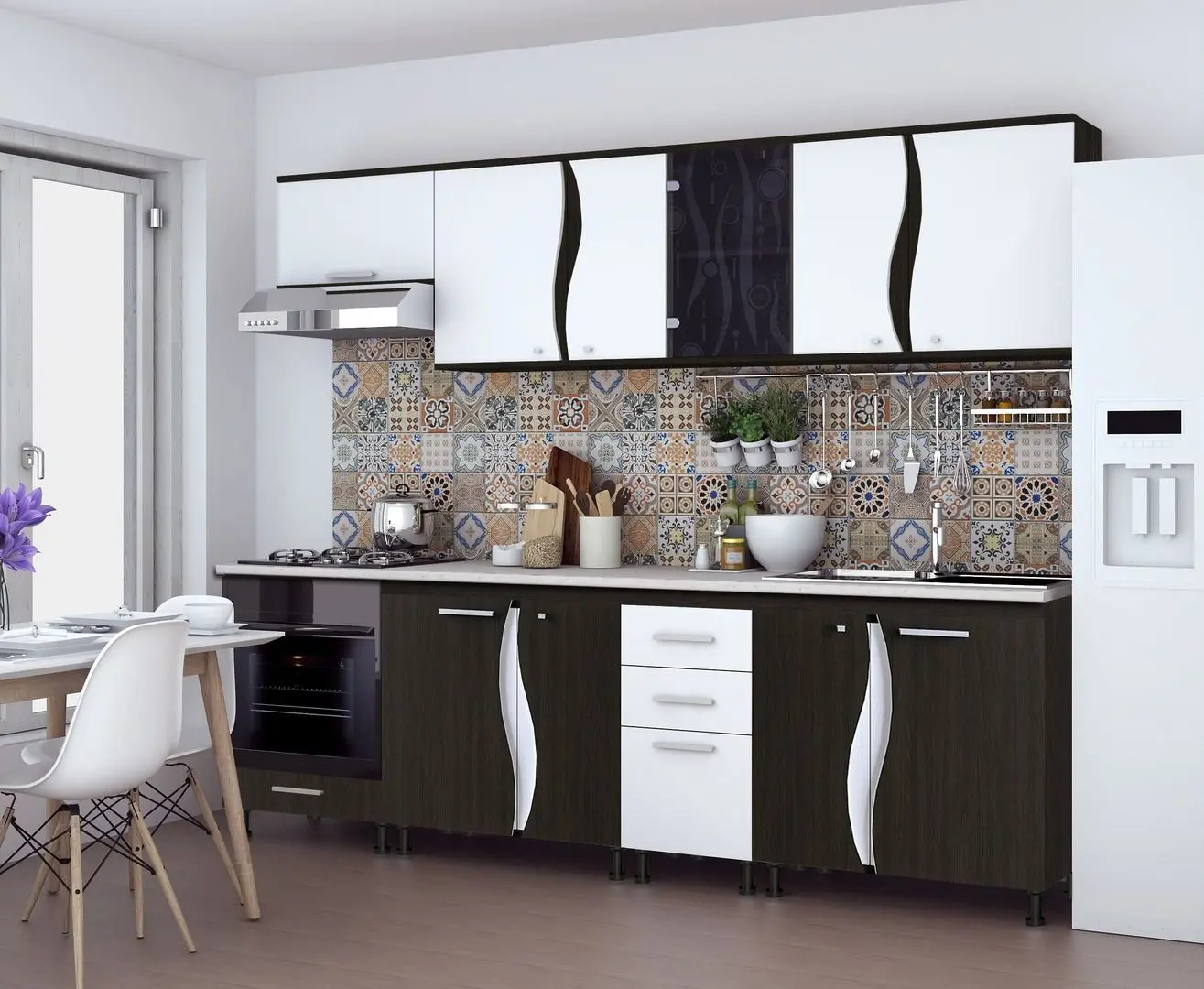 Кухня Ideal Mobila Lorena 2.6м (Wenge/White)