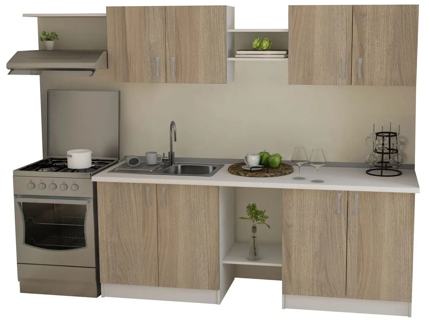 Кухня Ideal Mobila Maria 2.0м (White/Sonoma Oak) - 4