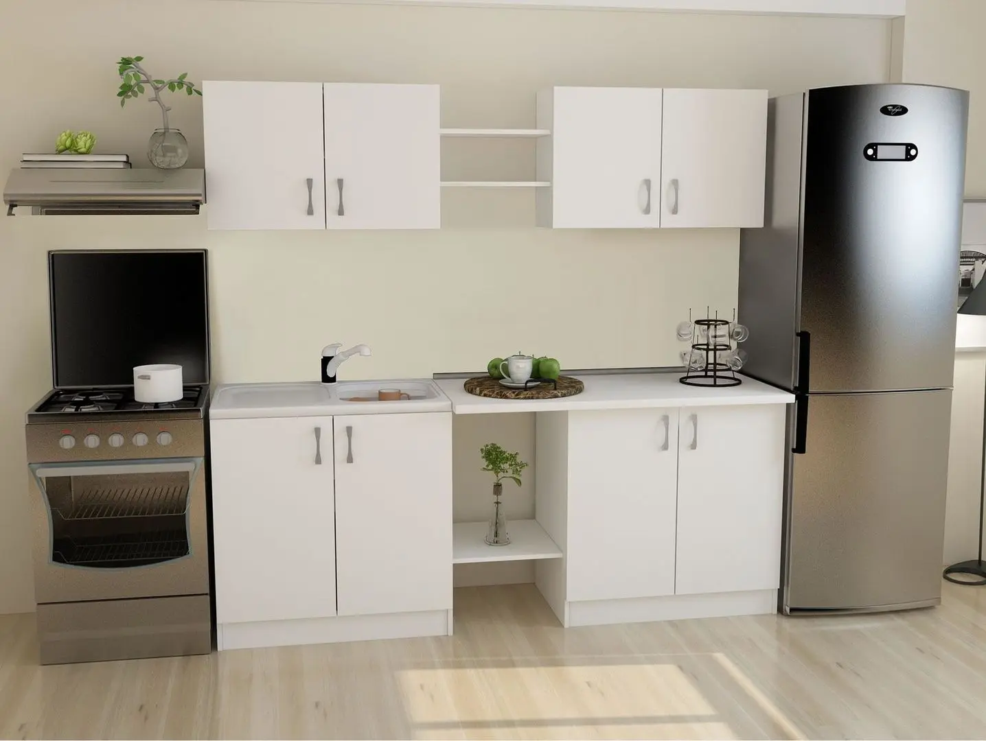 Bucatarie Ideal Mobila Maria 2.0m (White)