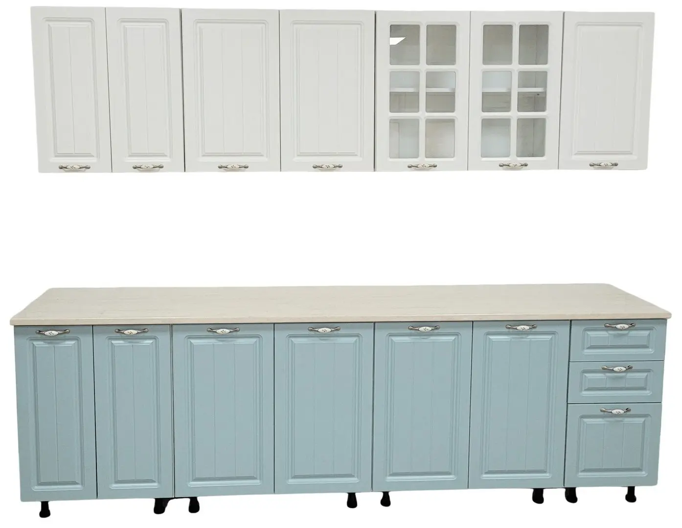 Bucatarie Ideal Mobila Modena 46578-144 2.6m (White/Blue) - 2