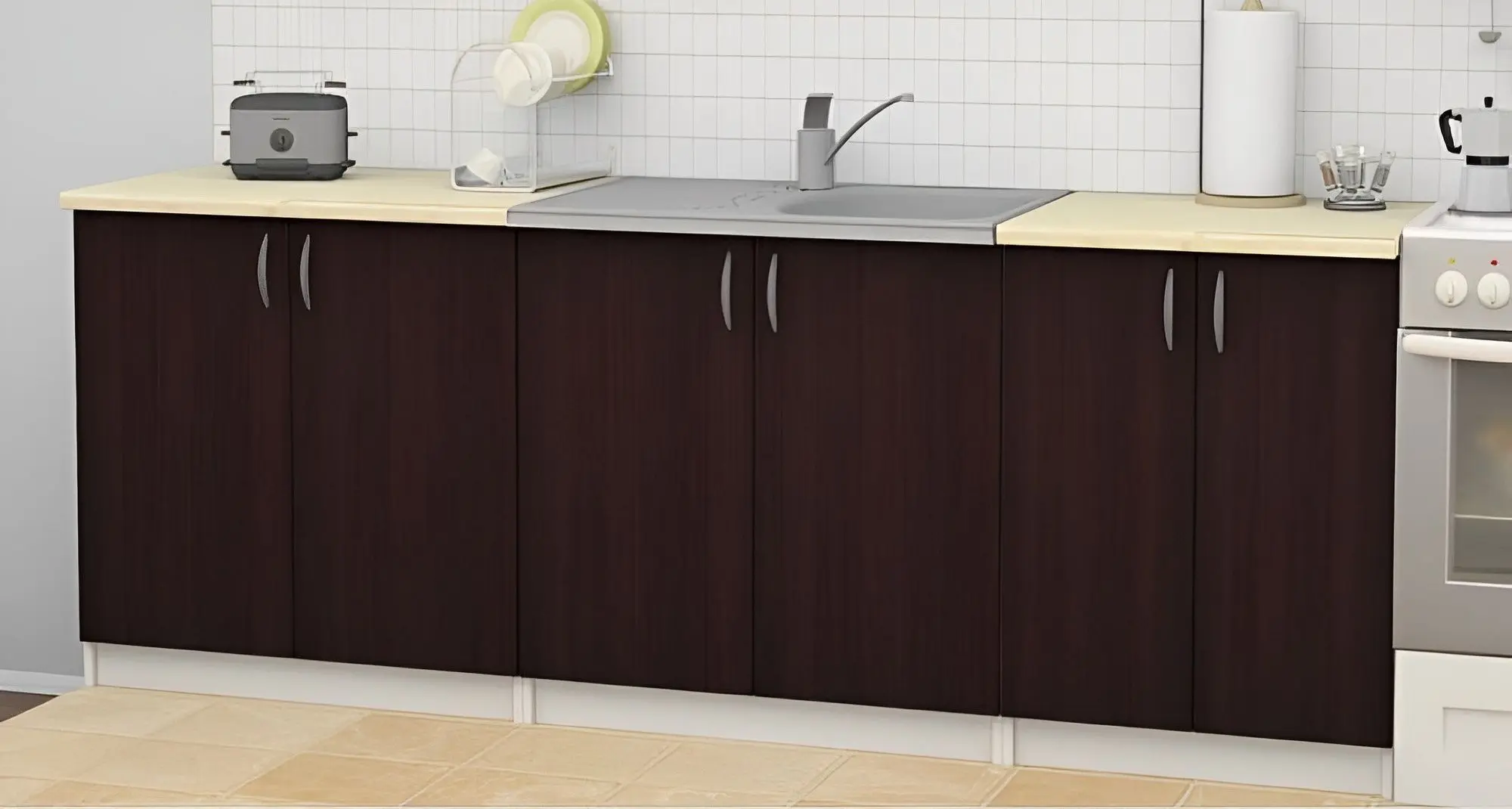 Bucatarie Ideal Mobila Nataly 2.2m (Wenge/White)