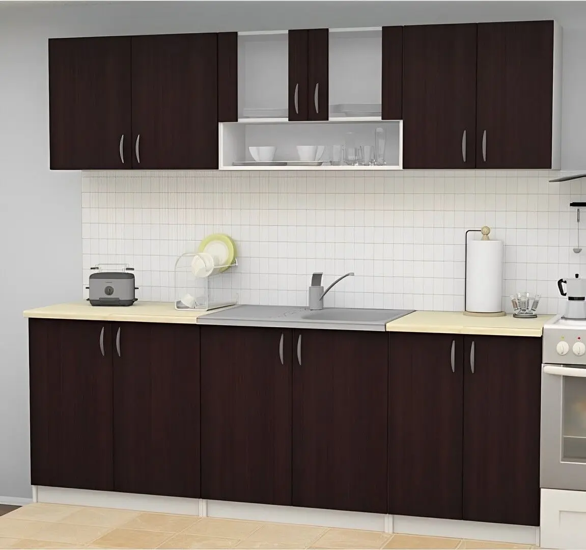 Bucatarie Ideal Mobila Nataly 2.2m (Wenge/White)