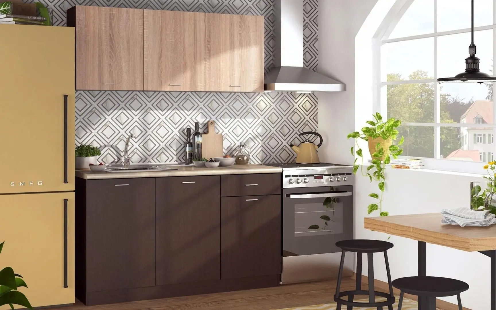 Кухня Ideal Mobila Ombra 1.35м (Wenge/Sonoma Oak) - 4