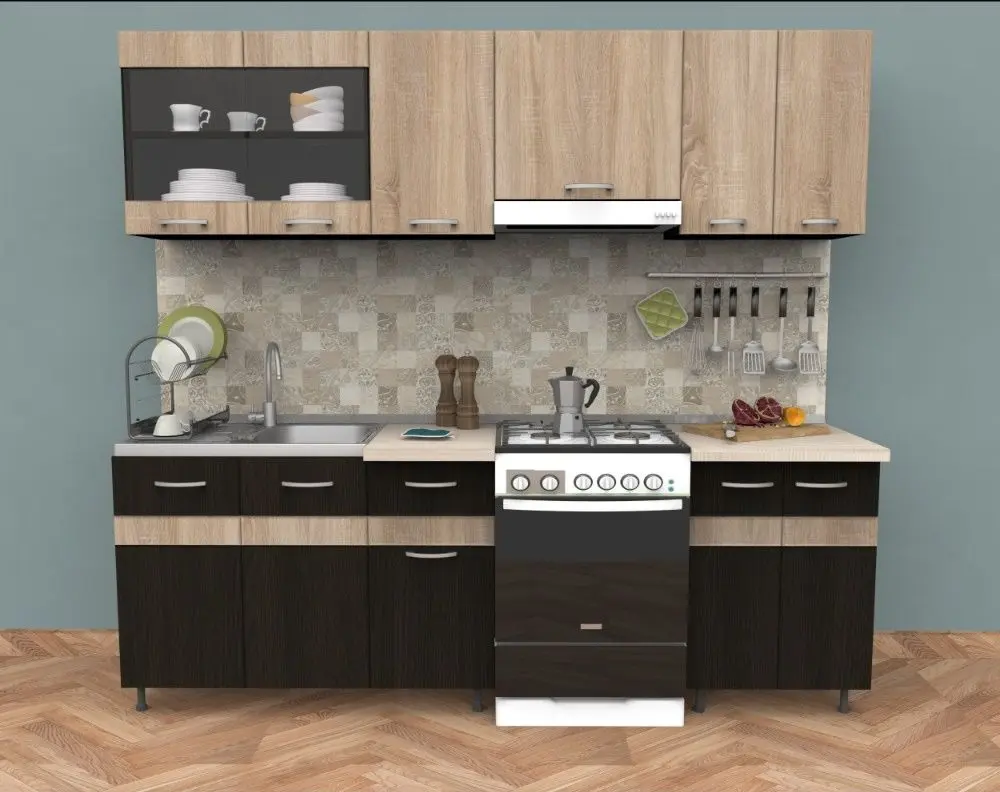 Кухня Ideal Mobila Passion 2.4м (Wenge/Sonoma Oak)