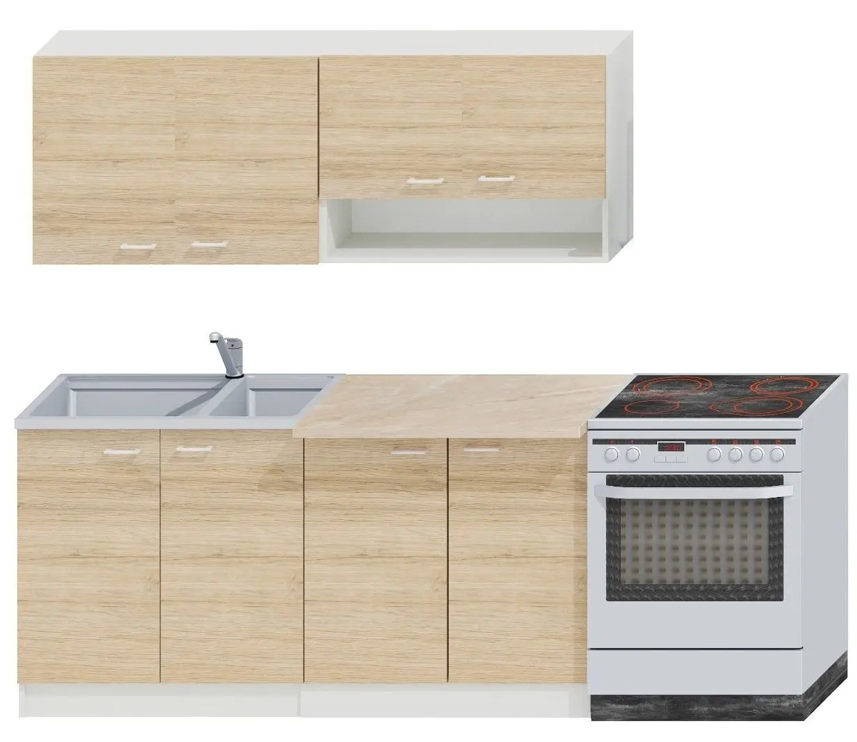 Кухня Ideal Mobila Paula 1.6м (White/Sonoma Oak) - 2