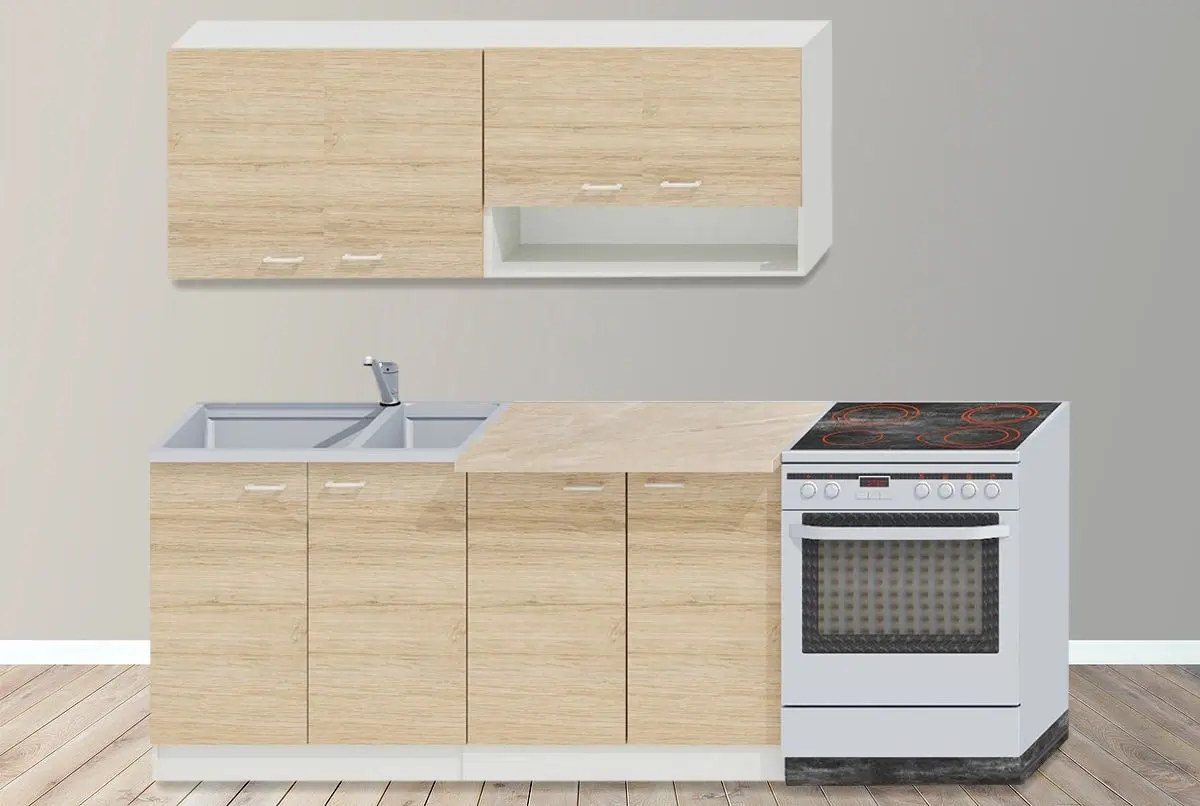 Кухня Ideal Mobila Paula 1.6м (White/Sonoma Oak)