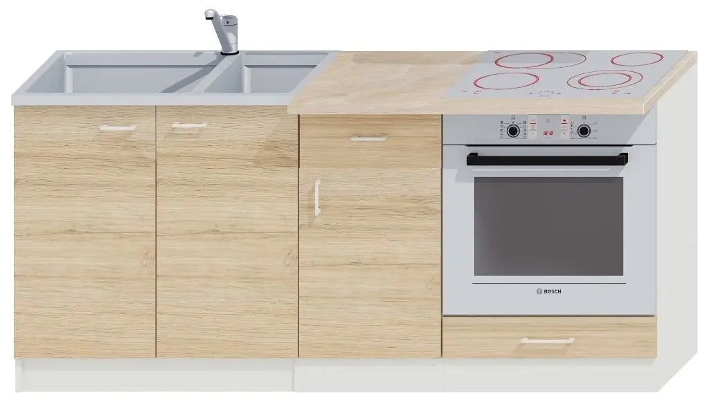 Кухня Ideal Mobila Paula 1.8м (White/Sonoma Oak) - 3