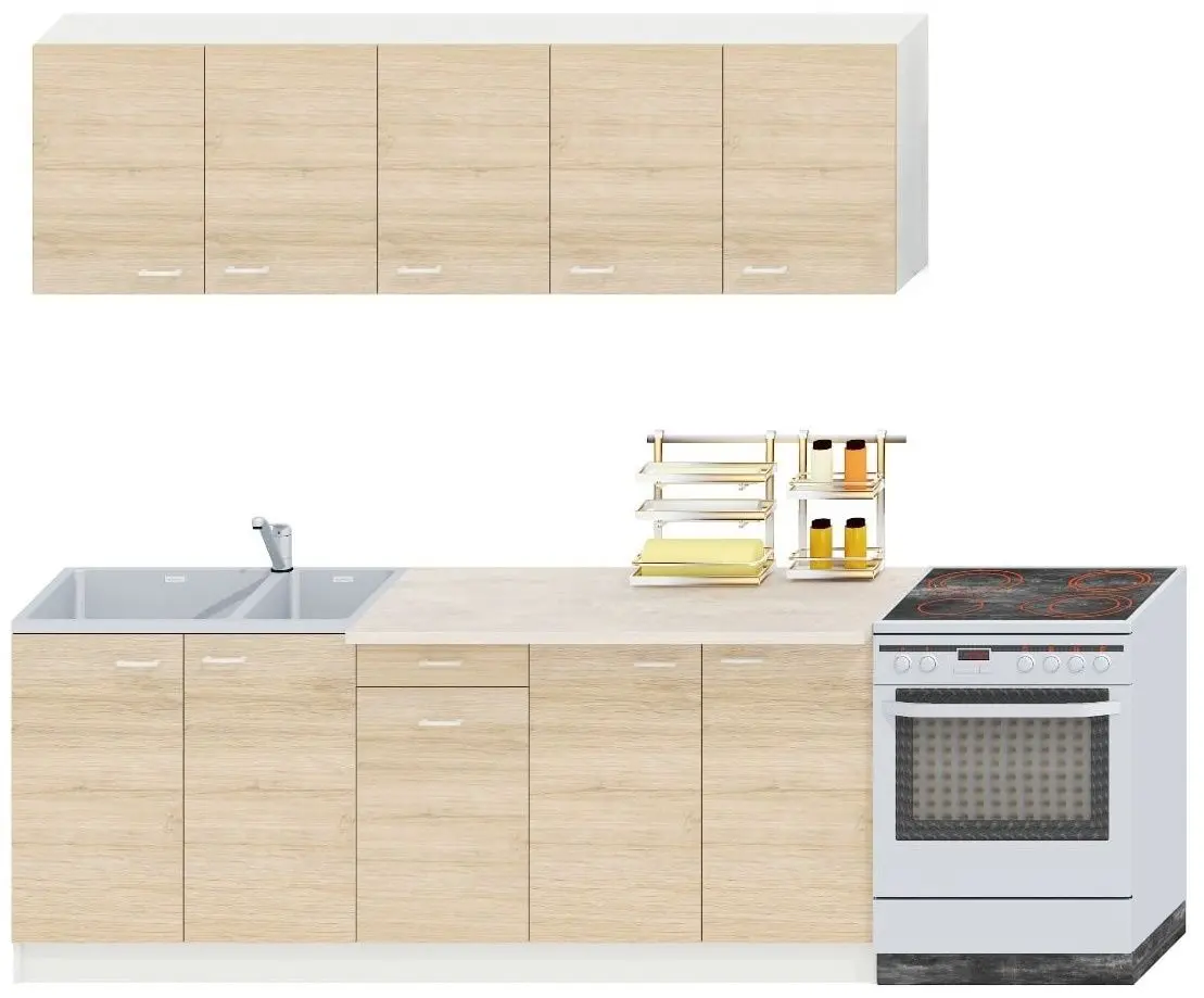 Кухня Ideal Mobila Paula 2.0м (White/Sonoma Oak) - 2