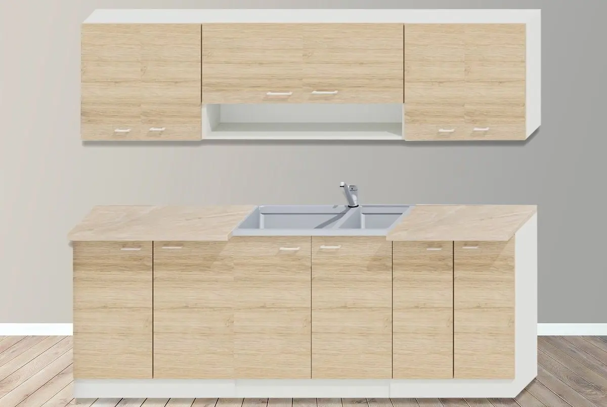 Кухня Ideal Mobila Paula 2.2м (White/Sonoma Oak)