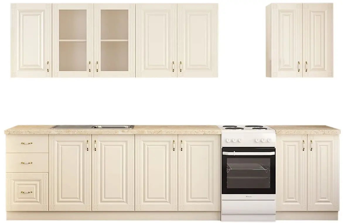 Bucatarie Ideal Mobila Roma 2.6m (Cream)