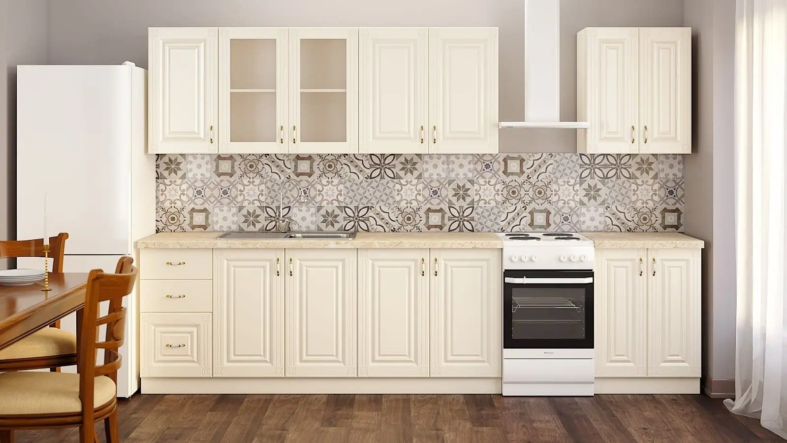 Bucatarie Ideal Mobila Roma 2.6m (Cream)