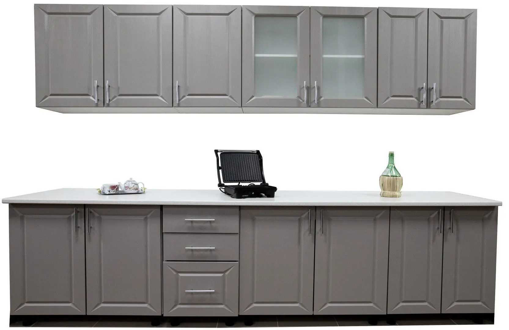 Bucatarie Ideal Mobila Rubin 2.6m (White/Gray)