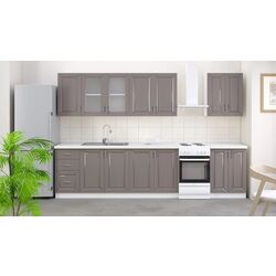 Bucatarie Ideal Mobila Rubin 2.6m (White/Gray)