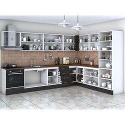 Кухня угловая Ideal Mobila Karina 3.1x2.4м (Wenge/White) Thumb