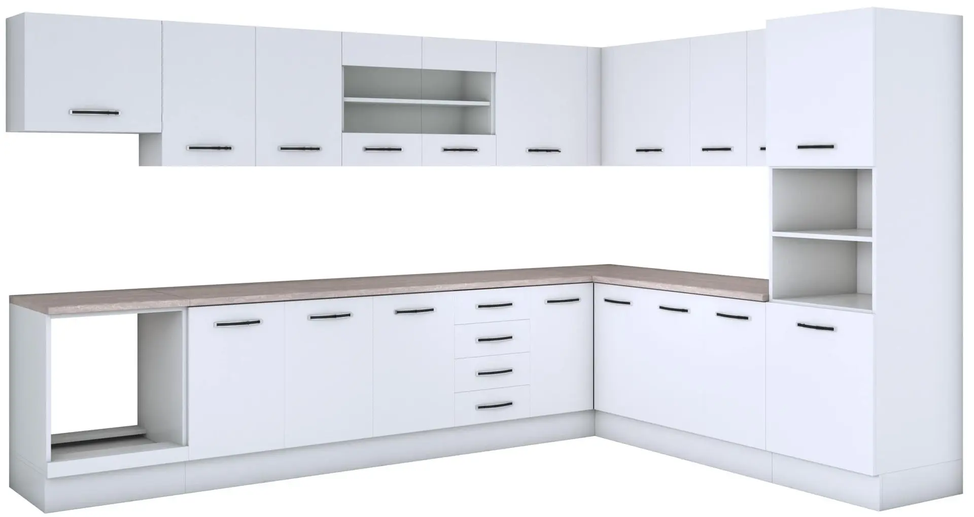 Bucatarie de colt Ideal Mobila Karina 3.1x2.4m (White) - 2