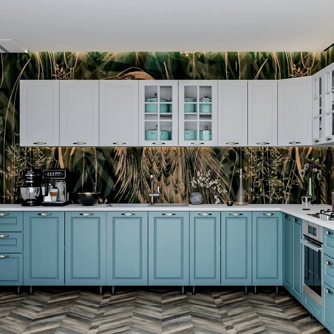 Кухня угловая Ideal Mobila Modena 2.6м (White/Blue) - 2