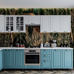 Кухня угловая Ideal Mobila Modena 2.6м (White/Blue) Thumb