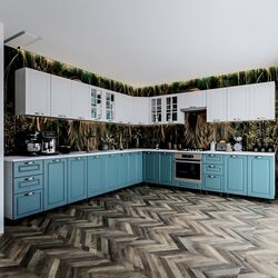 Кухня угловая Ideal Mobila Modena 2.6м (White/Blue)