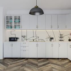 Bucatarie de colt Ideal Mobila Paris C435 2.6m (White) Thumb