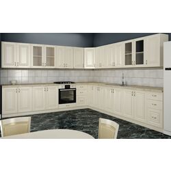 Bucatarie de colt Ideal Mobila Roma 2.6m (Cream)