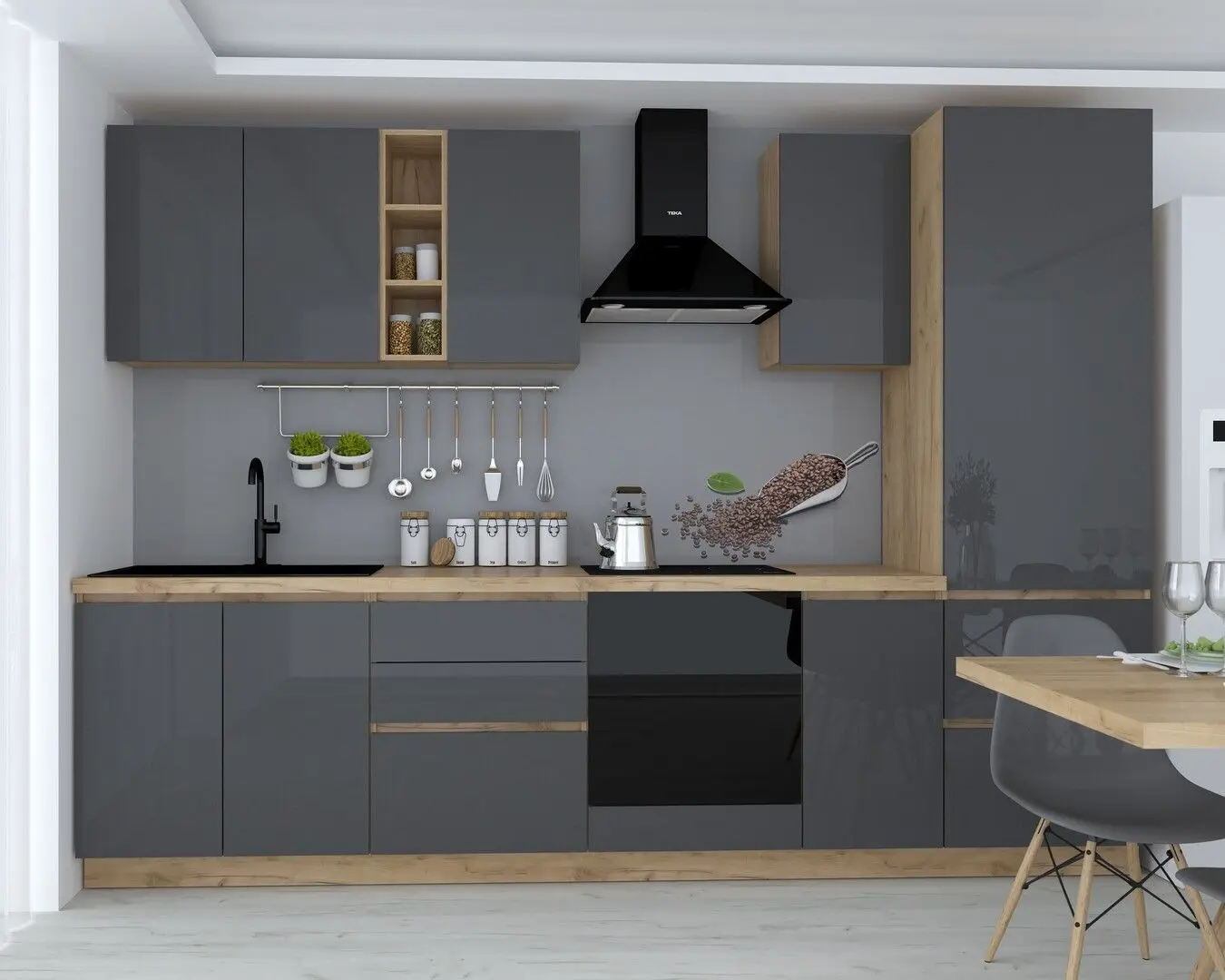 Bucatarie Marcel Prod Chelsea 3m (Craft Oak Golden/Anthracite)