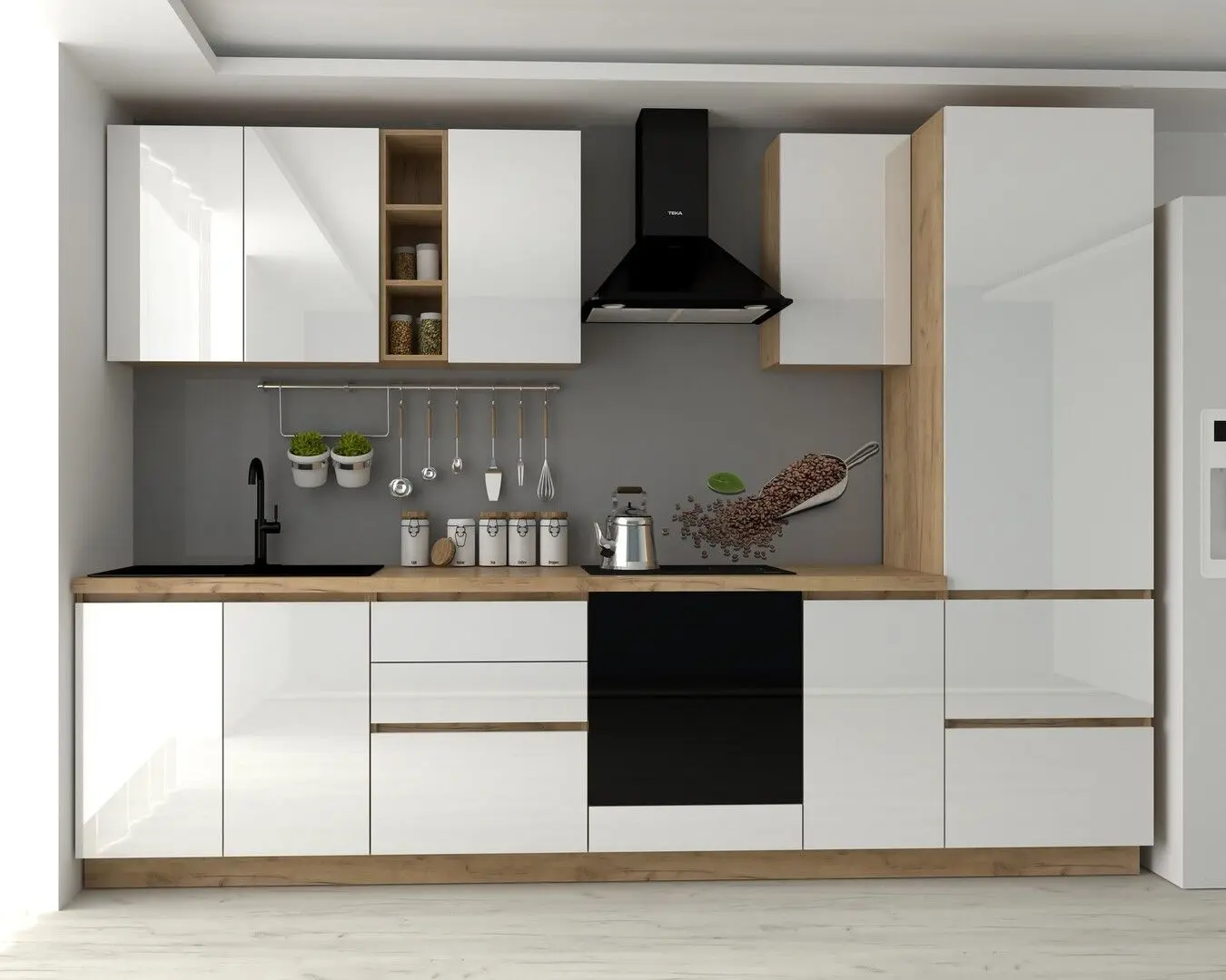 Bucatarie Marcel Prod Chelsea 3m (Craft Oak Golden/White)