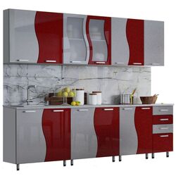 Bucatarie Marcel Prod Cip S 2.6m (Red/Gray) Thumb