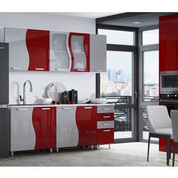 Bucatarie Marcel Prod CIP S 2m (Metallic Red/Metallic Grey)