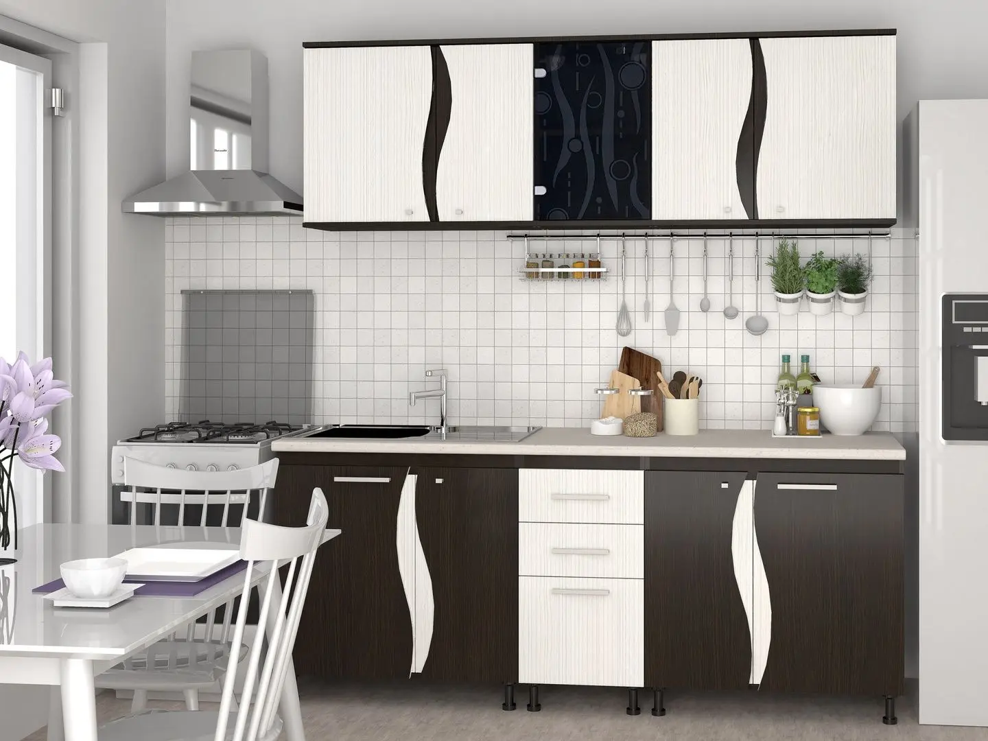 Кухня Marcel Prod Cip3S-C1 2.0м (Wenge/Hacienda White)