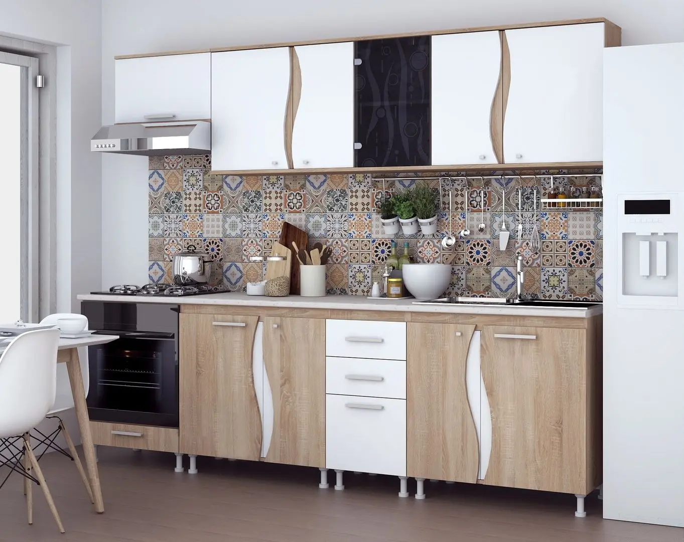 Bucatarie Marcel Prod CIP3S-C2 2.6m (Sonoma Oak/White)