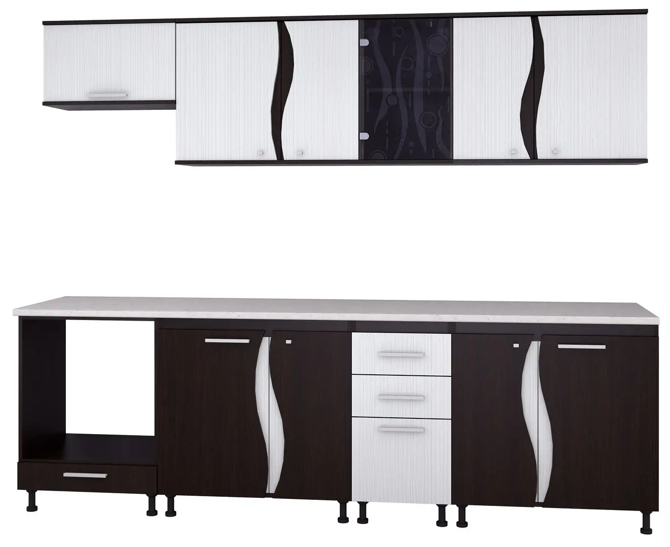 Bucatarie Marcel Prod CIP3S-C2 2.6m (Wenge/White)