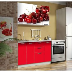 Bucatarie Marcel Prod Cirese 1.3m (White/Red)