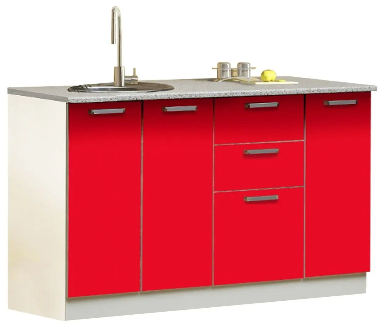 Bucatarie Marcel Prod Cirese 1.3m (White/Red)