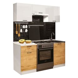 Bucatarie Marcel Prod Dusea 1.6m (White/Bunratty Oak)