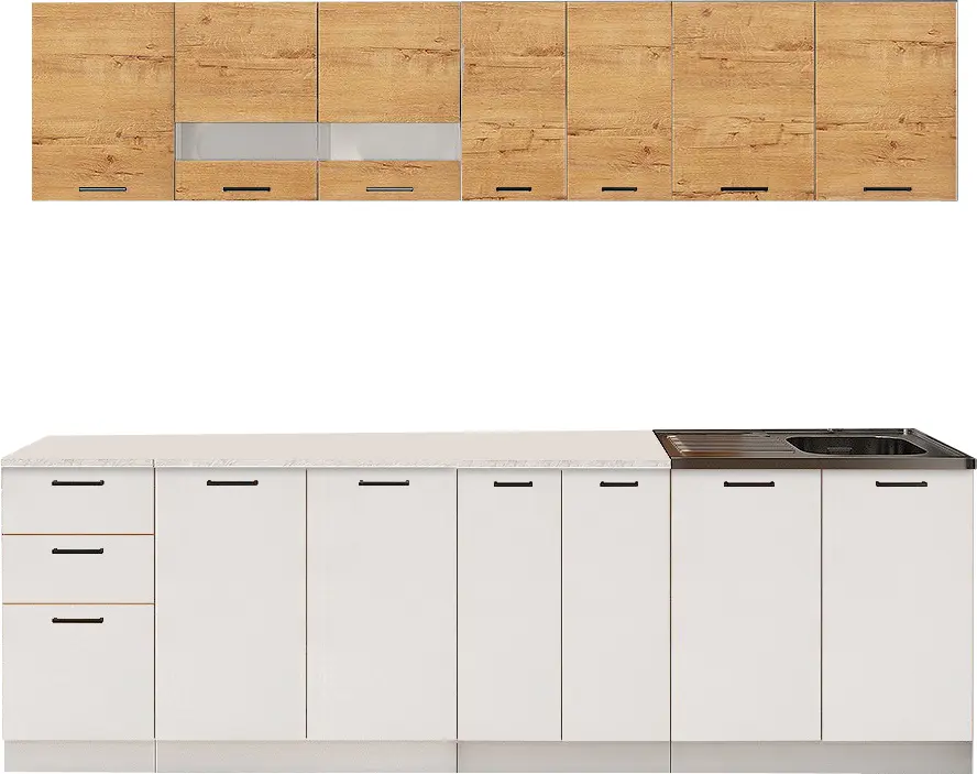 Кухня Marcel Prod Dusea RO 2.6m (Craft Oak Golden/White) - 2