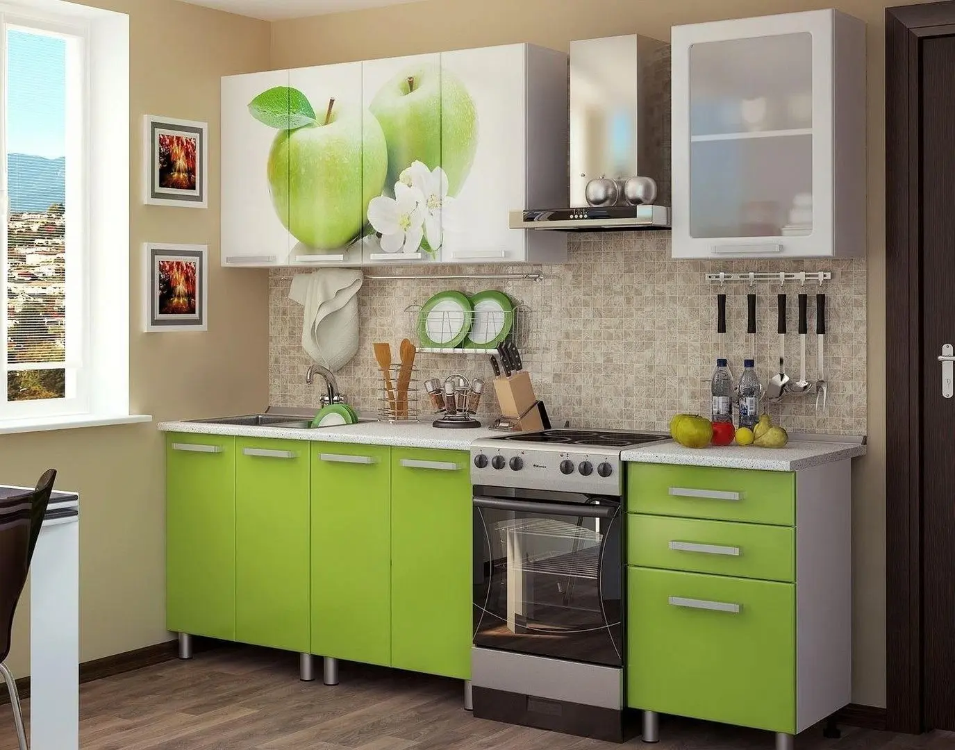 Bucatarie Marcel Prod Famp Mar 1.8m (White/Green)