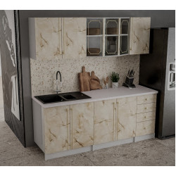 Bucatarie Marcel Prod Karina 2m (Marble/White) Thumb